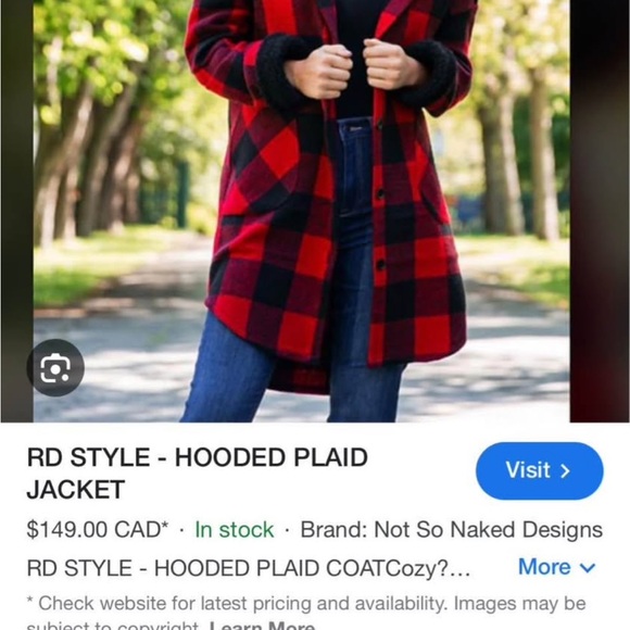 RD Style Red and Black Checkered Shacket - Picture 3 of 3